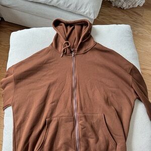 Brown Zip-Up Hoodie